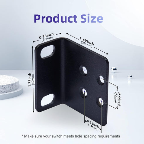19" Rack Mount Kit for 17.3 inch Wide Switches, Compatible with Select Buffalo Tech, Dell, Cisco, D-Link, NETGEAR, Linksys and TRENDnet Products...