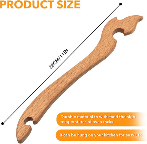 Easy Bake Oven Push Pull Tool,Beech Wood Oven Rack Puller,Prevent Scalding,Pull Out Hot Racks Safely,Oven Accessories Very Suitable Kitchen Oven,T...