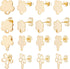 Beebeecraft 1 Box 80Pcs 4 Style Flower Stud Earring Findings 24K Gold Plated Flower Ear Studs with Loops Spring Earring Component for Mother’s Day...