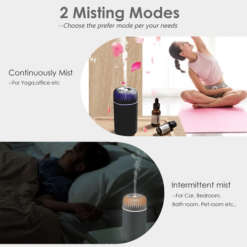 Car Diffuser for Essential Oils USB Cool Mist Humidifier Aromatherapy Essential Oil Diffuser Portable for Car Home Office Bedroom (Black)...