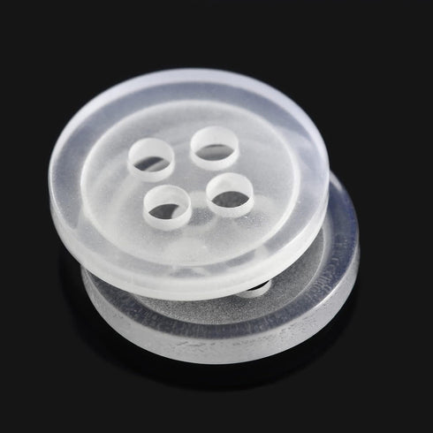 dophee 100pcs Plastic White Buttons for Crafts, 4 Holes Round Clear Sewing Buttons for Clothing Shirt Jeans Clothes DIY and Holiday Decoration - 1...