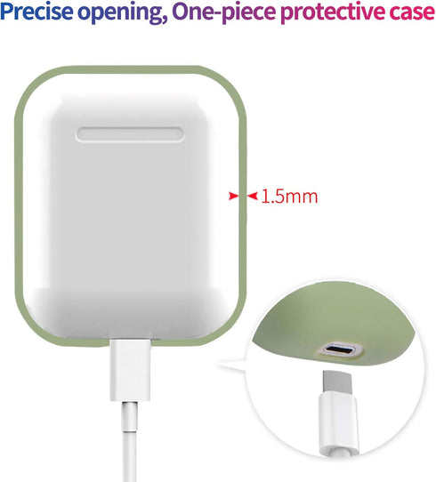 MAYCARI Cute Frog Case for AirPods 2&1 with Keychain,?Green? Animals Design Protective Soft TPU Cover Compatible with Apple AirPods Charging Case ...