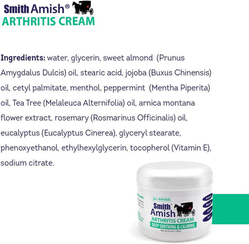 Arthritis Cream. Soothing and Cooling. 4.5 oz jar...