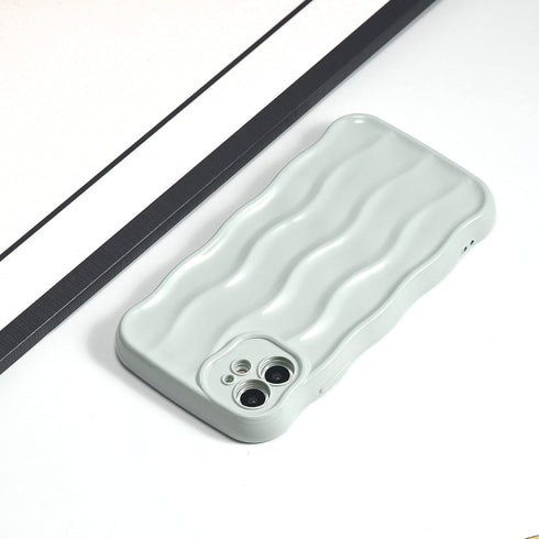 Water Ripple Curly Wave Frame for iPhone 11 Case,Soft Slim Silicone Water Ripple Pattern iPhone 11 Phone Case, Gray...