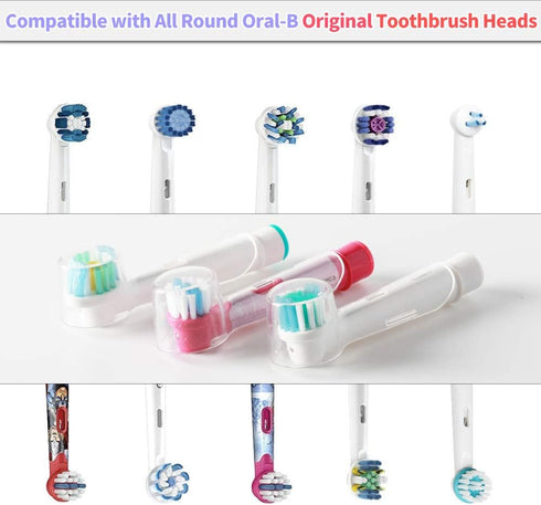Electric Toothbrush Travel Case for Oral-B Toothbrushes - 4 Pcs Toothbrush Head Covers Compatible with Oral B Electric Toothbrush Heads (Pink)...
