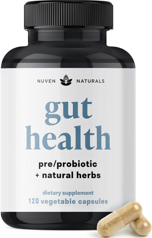 All-in-One Gut Health w/Probiotics, Prebiotics, Digestion-Supporting Herbs, and Adaptogens - Leaky Gut Repair Formula to Support Gut Lining, Aid i...