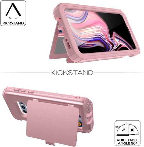 WeLoveCase Galaxy S10e Wallet Case with Built in Screen Protector, Defender Cover, Card Holder, Hidden Mirror, 3 Layer Shockproof Protection, Heav...