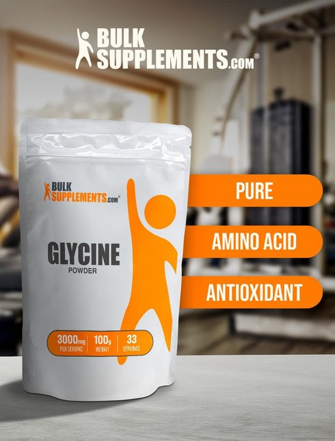 BulkSupplements.com Glycine Powder - L-Glycine Powder, Glycine Supplements, Glycine 3000mg - Glycine Amino Acid, Pure & Gluten Free - 3000mg per S...