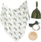Little Jump stretchy baby Swaddle Blanket and Hat Bow Set, Olive Branches Jersey Cotton Receiving Blanket, newborn hospital outfit for Boys (Green...