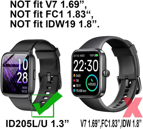 3D Screen Protector Compatible with 1.3 inches ID205L Smart Watch, and ID205 ID205U ID205G Veryfitpro LIVIKEY 1.3” smartwatch, 3-PACK, NOT compati...