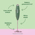 Bloom Nutrition Milk Frother, Hand Mixer, Electric, Handheld Drink Stirrer, Frothing Wand, Foam Maker for Coffee, Matcha, Protein, Greens, Stainle...