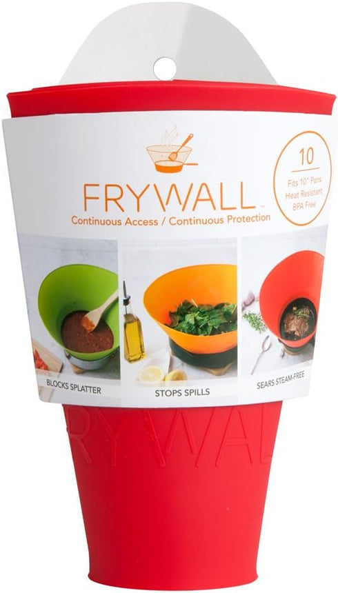Frywall 10 (Medium) - Red - Splatter Guard, as Seen on Shark Tank...