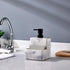 zccz Soap Dispenser with Sponge Holder, Marble Look Liquid Hand and Dish Soap Dispenser Pump Bottle and Sponge Holder 2 in 1 for Kitchen Sink Bath...