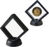 Set of 2 Challenge Coins Display Stand, 3D Floating Clear Case, Jewelry, Specimen, Military Medal Holder Frame...