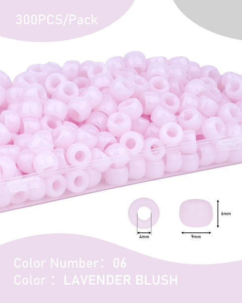 Deinduser Bulk Pony Beads with Storage Box - Pink Pony Beads, Rainbow Pony Beads for Bracelets, Beads for Crafts, Hair Beads for Girls, Key Chain,...