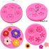 4Pcs/Set Mini Flower & Leaf Fondant Molds, Rose Daisy Sunflower Silicone Gumpaste Molds for Cake Cupcake Topper Decoration Small Leaves Chocolate ...