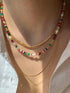 Colorful Beaded Gemstone Neckelace for Women Natural Stone Freshwater Pearl Necklace Colorful Rainbow Boho Bead Choker Necklace Charm Jewelry...