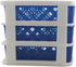 3 Drawer Basket Weave Mini Plastic Organizer Makeup HBA Cosmetics Arts & Crafts Desktop Stationary (Blue)...