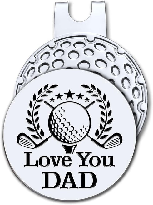 HafhueLove You Dad Golf Ball Marker with Magnetic Hat Clip, Funny Golf Accessories and Golf Gifts for Men Women Husband Wife, Birthday for Golfer ...