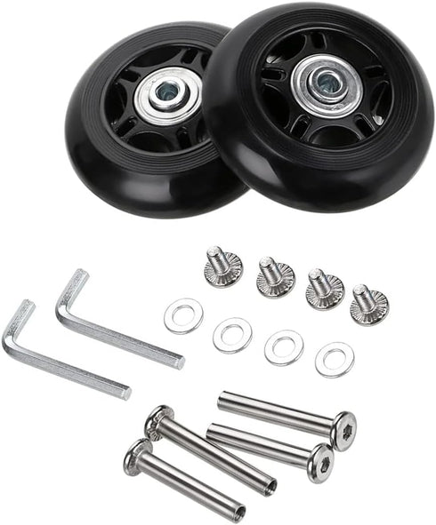 70mm x 24mm 2 Pcs Luggage Suitcase Replacement Wheels, Rubber Swivel Caster Wheels Bearings Repair Kits...