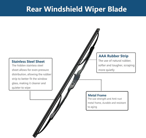 Rear Windshield Wiper Arm with Wiper Blade for Dodge Grand Caravan 2008-2010 Chrysler Town & Country 2008-2010 Rear Windshield Back Wiper Arm Blad...