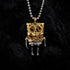 Sponge Skull Jewelry Necklace, Gothic Square Skull bob Jewelry, 925 Silver Cute Cartoon Pendant...