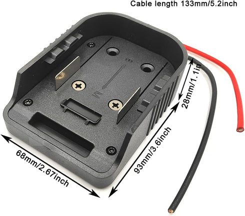 Power Wheels Adaptor for Bosch/Makita 18V 14.4V Battery Power Mount Connector Adapter Dock Holder with 12 awg Wires DIY Power Tools RC Toys Roboti...