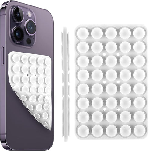 Silicone Double-Sided Suction Cup Phone Mount, Hands-Free Grip Holder for Selfies Videos Anti-Slip Mirror Shower Phone Case Holder for Most Phones...