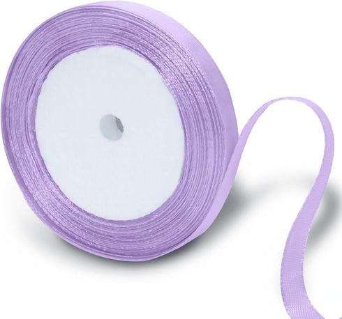 Light Purple Satin Ribbon 3/8 Inch x 25 Yards Ribbon, Wedding Bouquet Ribbon Pink Silk Ribbon, Silky Polyester Ribbon Shiny Fabric Ribbon for Hair...