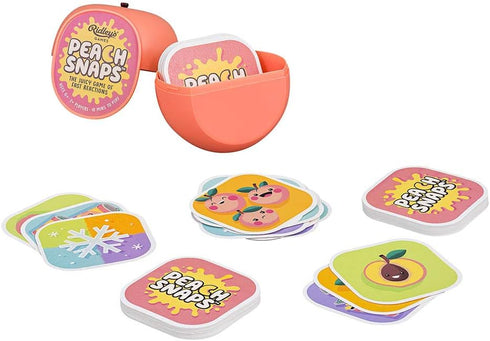 Ridley's Peach Snaps! Fun Card Game for Families, Action-Packed, Fast-Paced Game for 2+ Players, Includes Game Cards and Unique Peach-Shaped Stora...