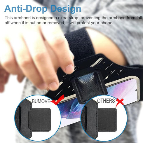 Running Armband with Headset Bag for Samsung Galaxy S25, S24, S23,S22,Zipper Slot Car Key Holder, Workouts Sports Phone Arm Band(Black)...
