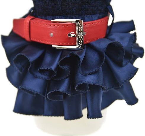 Winter Warm Dog Sweater Dress Tutu Skirt Pet Cat Knitted Clothes for Small Medium Dog Girls (X-Large, Blue)...