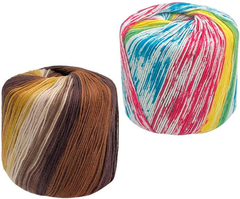 1 Roll Cotton Thread Balls Yarn Dyeing Colorful Cotton Threads for Crochet Hardanger Cross Stitch Needlepoint Hand Embroidery 133m Brown......
