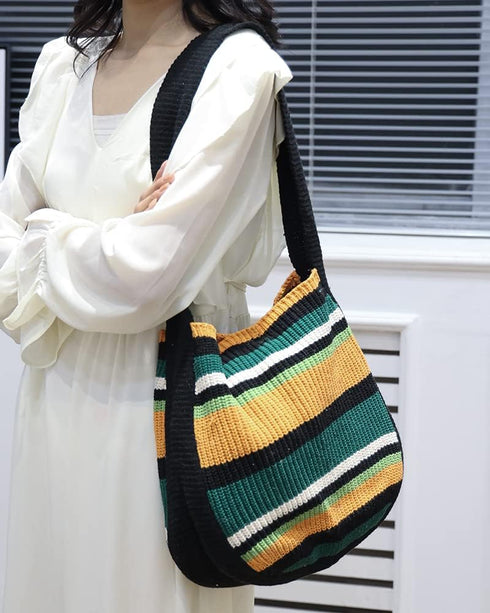 ENBEI Women's Shoulder Handbags Crocheted Bags Large knit bag Tote bag aesthetic for school cute Tote bags Beach Bag Tote...