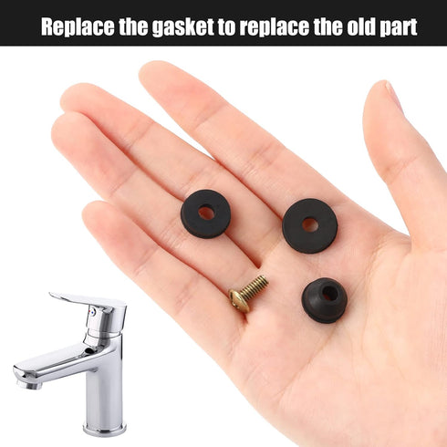 Faucet Washers,58 Pack Faucet Washer Assortment Kit Faucet Parts Washer Flat and Beveled Rubber Faucet Washers Assortment Replacement Kit for Repa...