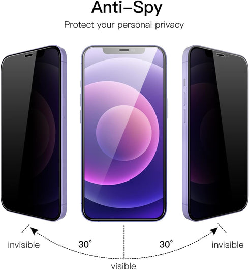 JETech Privacy Full Coverage Screen Protector for iPhone 12 mini 5.4-Inch, Anti-Spy Tempered Glass Film, Edge to Edge Protection Case-Friendly, 2-...