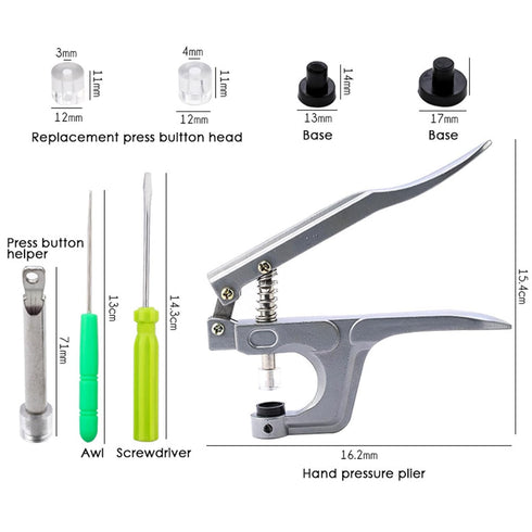 Snap Pliers for Crafts Clothing, KAM Plastic Snap, Fastener Press Attacher Punch for T3 T5 T8 Snaps, Handheld Snap Pliers Canvas Repair Kit for Le...