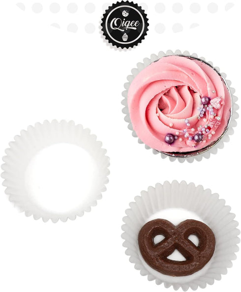qiqee 500pcs Foil Cupcake Liners For Baking Standard Size Thick ? Sturdy Oil Resistance, 10 Color Baking Cups Muffin Liners Paper(Standard Size 2i...