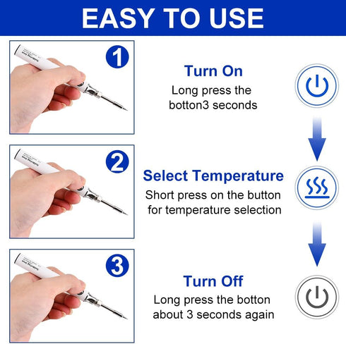 Cordless Soldering Iron Kit, USB Rechargeable Compact DIY Soldering Iron Kit with Solder Wire, Electric Soldering Gun Pen Kit for Home Appliance R...