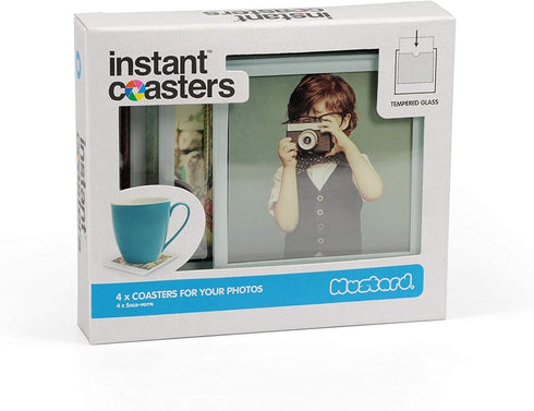 Mustard Glass Coasters Set Personalize Your Drinks Mat - Instant Photo...