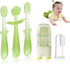 FOKiiBO Baby Silicone Toothbrush Set, Toothbrush + Tongue Brush + Toothbrush + Finger Toothbrush with Cup for Training Teething, 0-18M Infant Todd...