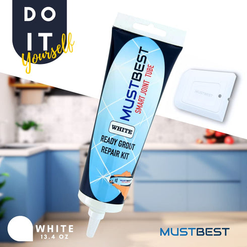 Tile Grout Repair Kit (White 13.4 Oz-380 Gr),Four Way Use, Repair, Renew, Repaint, Fill The Gaps, Fast Drying, Odorless, Waterproof And Pre-Mixed ...
