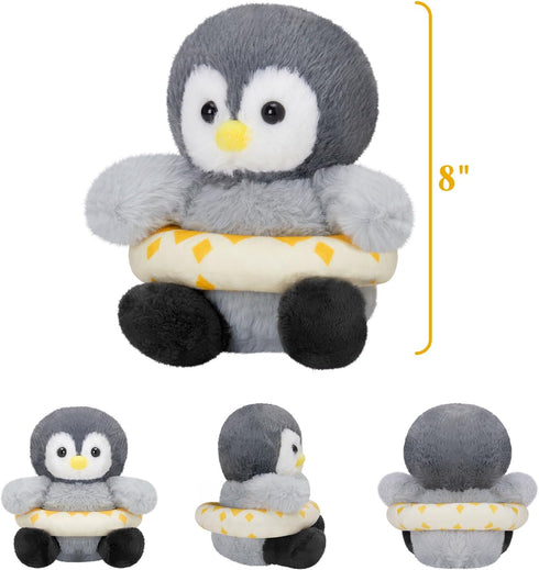 Houwsbaby 8" Cuddly Penguin Stuffed Animal,Penguin Plush Toy with Yellow Swimming Circle,Ideal Gift Toy Doll Holiday Birthday Christmas Children's...