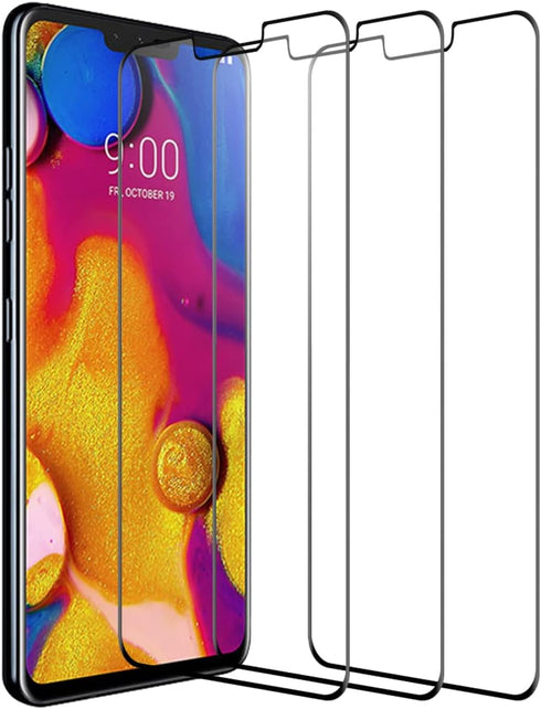 3 Pack Screen Protector for LG V40 ThinQ,3D Curved Anti-Scratch 9H Hardness Full Coverage Silk Print Black Tempered glass Protective Film....