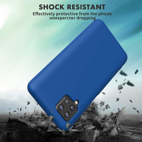 Samsung Galaxy A12 Case, Liquid Silicone Case with Microfiber Lining Thickening Shockproof Design Soft Gel Rubber Phone Case Cover for Samsung Gal...