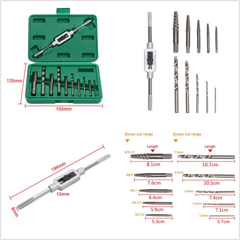 OCGIG 11 PCS Damaged Broken Screw Extractor Drill Bit Bolt Stud Remover Tool Kit Set...