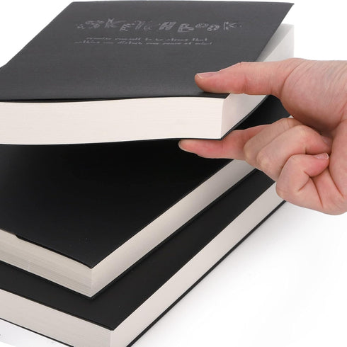 Elsjoy Set of 3 Sketchbook & Drawing Notebook, A5/A4/B5 Blank Sketch Book Travel Journal Notebook with Thick Paper for Drawing & Sketching, Black,...