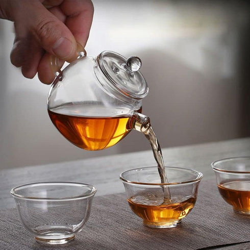 123Arts Mini Tea Pot, Teapot, Glass Teapot, Clear Teapot, Small Teapot for One Person Use,220ml/7.3oz...