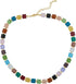 Choker Necklace for Women Multi-Colored Glass Crystals Beads Rainbow Strand Necklace Brass Plated 18K Gold Adjustable Length Trendy Gift...