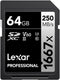 Lexar 64GB Professional 1667x SDXC Memory Card, UHS-II, C10, U3, V60, Full-HD & 4K Video, Up To 250MB/s Read, for Professional Photographer, Video...